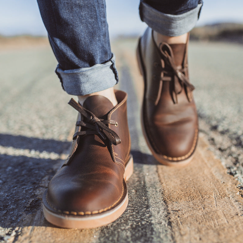 Men's Outdoor Retro Low Top Cowhide Martin Boots