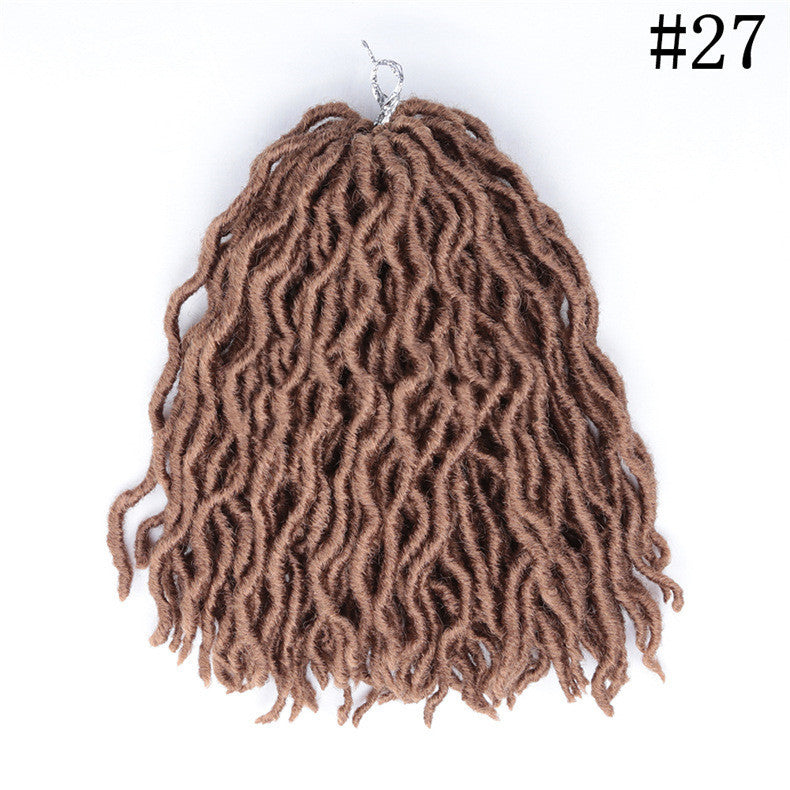 African Long Curly Hair 12inch Chemical Fiber Dirty Braid