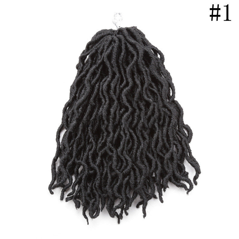 African Long Curly Hair 12inch Chemical Fiber Dirty Braid