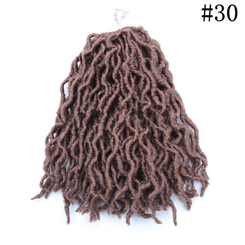 African Long Curly Hair 12inch Chemical Fiber Dirty Braid