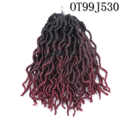 African Long Curly Hair 12inch Chemical Fiber Dirty Braid