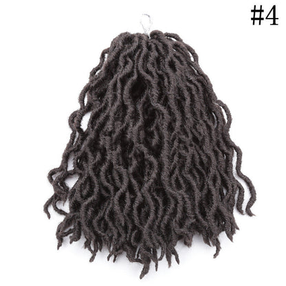 African Long Curly Hair 12inch Chemical Fiber Dirty Braid