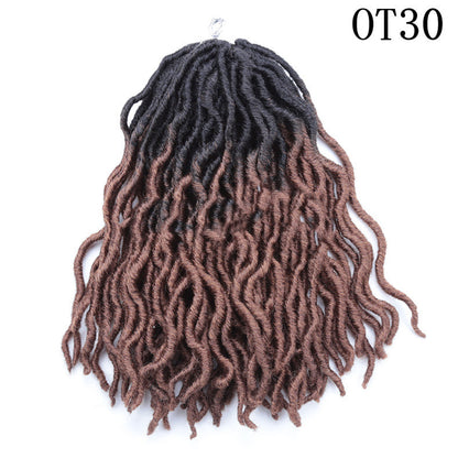 African Long Curly Hair 12inch Chemical Fiber Dirty Braid