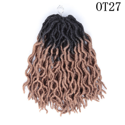 African Long Curly Hair 12inch Chemical Fiber Dirty Braid