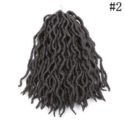 African Long Curly Hair 12inch Chemical Fiber Dirty Braid