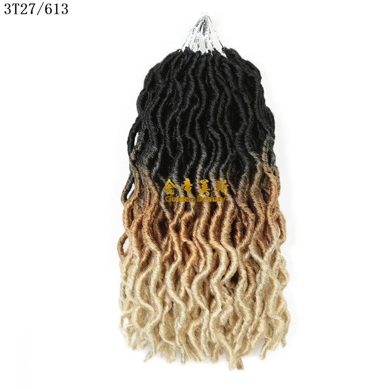 African Long Curly Hair 12inch Chemical Fiber Dirty Braid