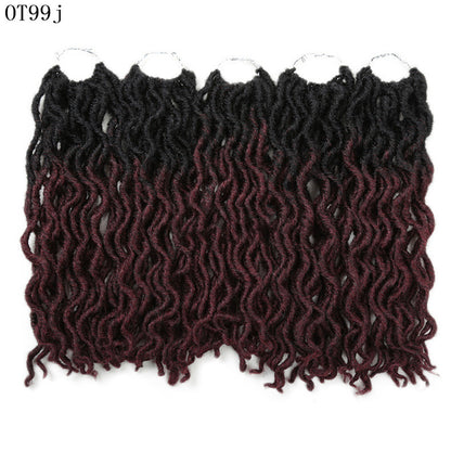 African Long Curly Hair 12inch Chemical Fiber Dirty Braid