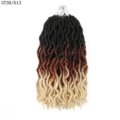 African Long Curly Hair 12inch Chemical Fiber Dirty Braid