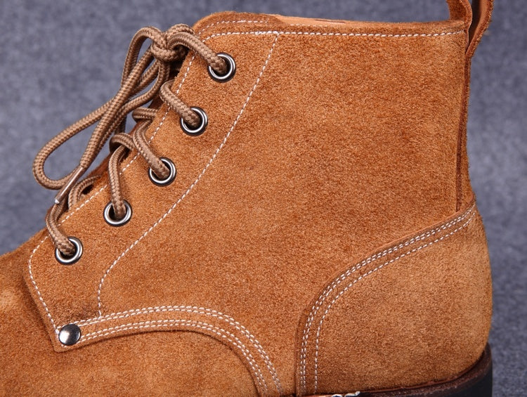 Thick Suede Cowhide High-top Work Genuine Leather Shoes