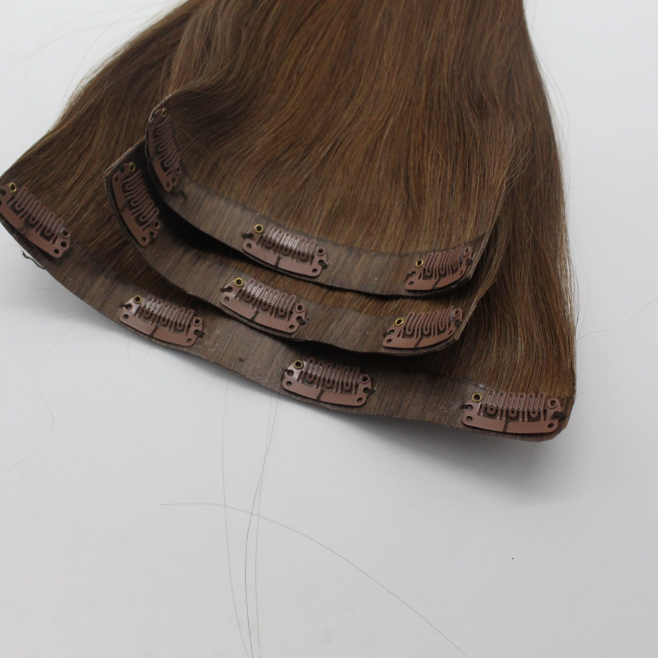 Clip hair clips in human hair extension