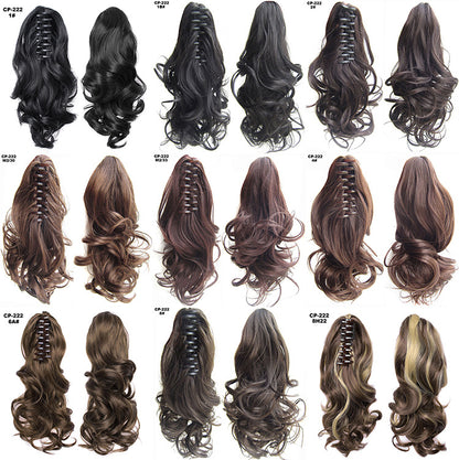 Long Wave Ponytail Wrap Around Ponytail Clip In Hair Headwear Gray Hairpiece Natural Extensions