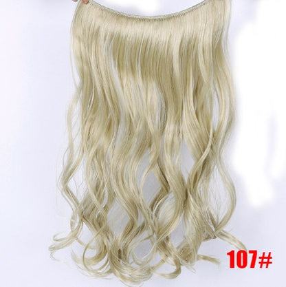 24" Invisible Wire No Clips In Hair Extensions Secret Fish Line Hairpieces Synthetic Straight Wavy Hair Extensions