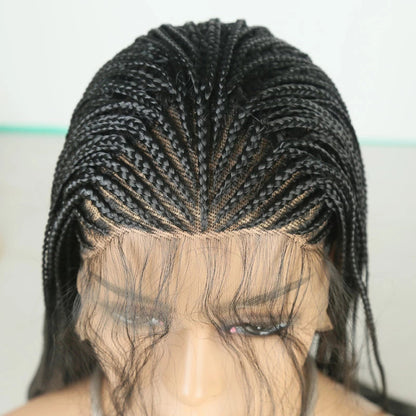 New Synthetic Fiber Wig Head Cover With Dirty Braid Front Lace