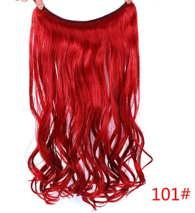 24" Invisible Wire No Clips In Hair Extensions Secret Fish Line Hairpieces Synthetic Straight Wavy Hair Extensions