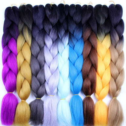 Colorful Synthetic hair Braids Ombre Braiding Hair Extensions 24Inch 100g