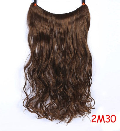 24" Invisible Wire No Clips In Hair Extensions Secret Fish Line Hairpieces Synthetic Straight Wavy Hair Extensions