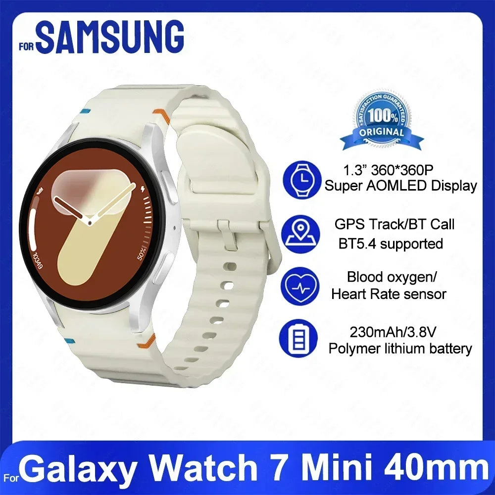 Original For Samsung Galaxy Watch 7 mini Smart Watch Men Women HD AMOLED Voice Call NFC GPS Tracker Sports Watches Custom Dial