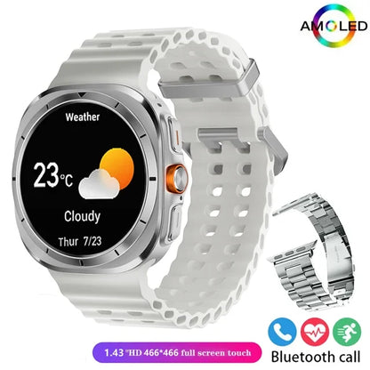 For Samsung Galaxy Watch 7 Ultra Men Smart Watch1.5inch Raise Hand Bright Screen Bluetooth Call GPS Sports Track SmartWatch 2024