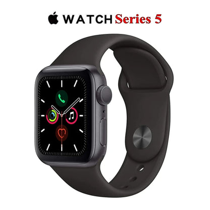 100% Original Apple Watch Series 5 Smartwatch 40MM/44MM GPS Aluminum with Sport Band (Renewed)