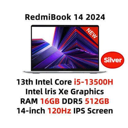 Xiaomi RedmiBook 14 2024 Laptop 13th intel i5-13500H Xe Graphics 16GB DDR5 512GB/1T SSD 14-inch 120Hz IPS Screen Notebook PC