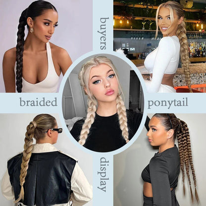 24-inch Women's Braid Hair Ring Horse Tail Strip Rubber Band Horse Tail