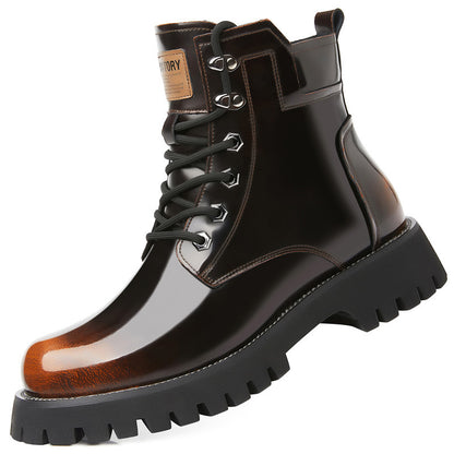 Fall Winter Martin Boots Men's Platform Mid-top