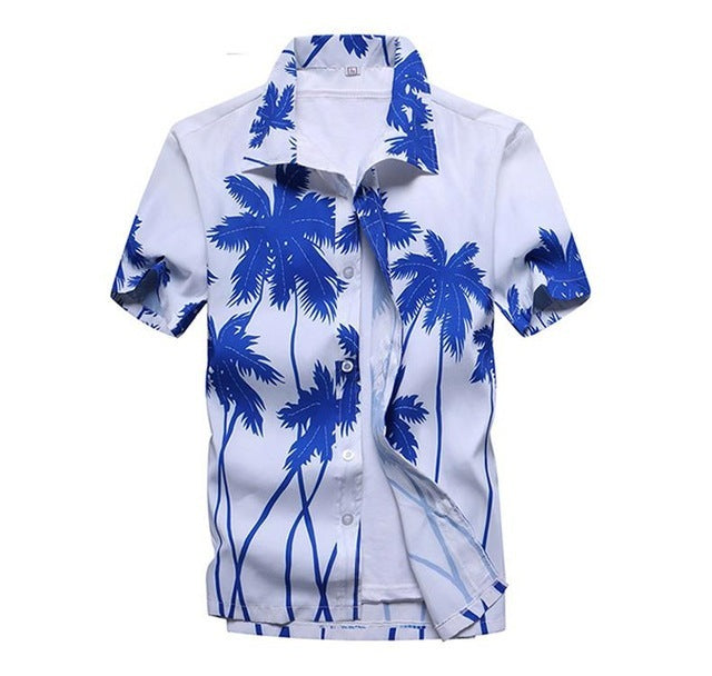 Aloha Shirts Short-sleeved Fashion Chemise Homme Blouse