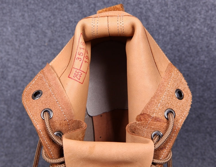 Thick Suede Cowhide High-top Work Genuine Leather Shoes