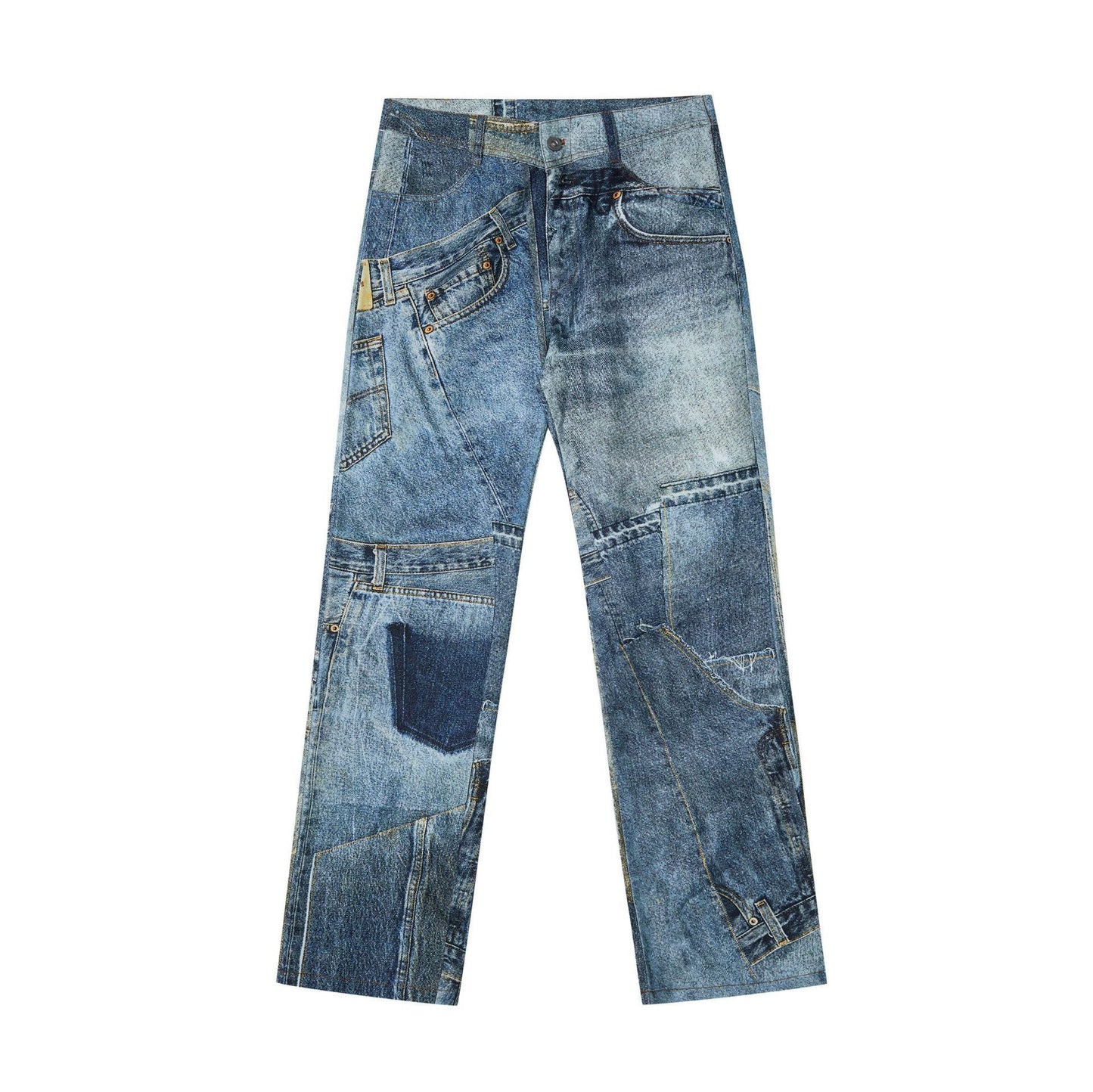 American Street Men's Denim Digital Printing Casual Trousers