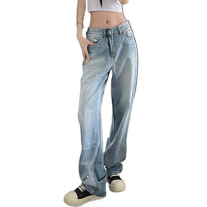 Women's Ripped Jeans Lengthened American High Street