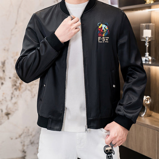 Men's Fashion Casual Embroidered Coat Jacket Top